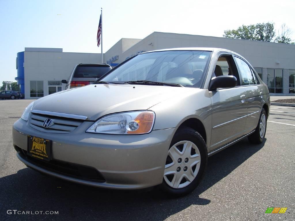 2003 Civic LX Sedan - Shoreline Mist Metallic / Ivory photo #1