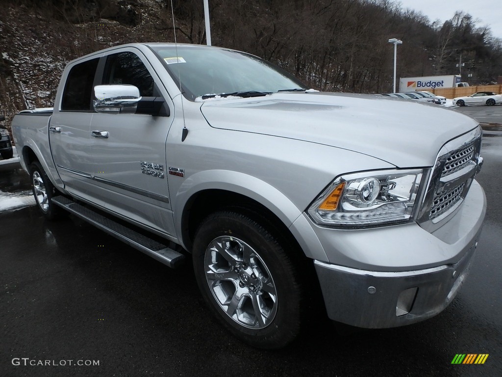 2018 1500 Laramie Crew Cab 4x4 - Bright Silver Metallic / Black photo #8