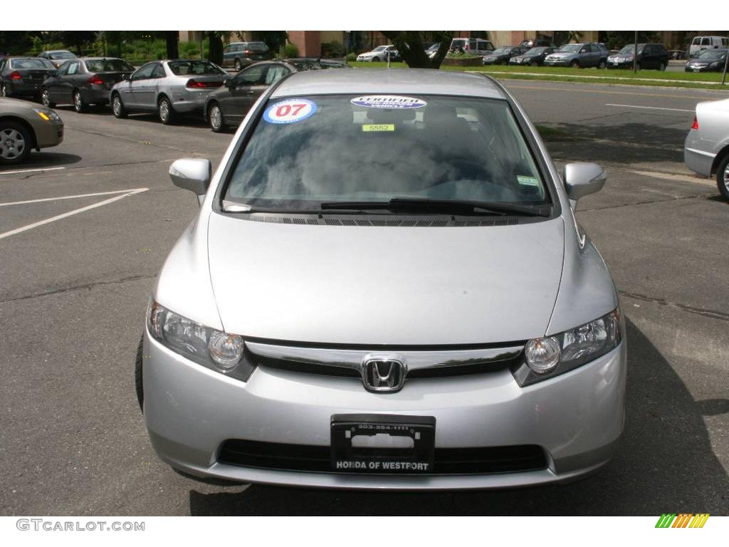 2007 Civic Hybrid Sedan - Alabaster Silver Metallic / Blue photo #2