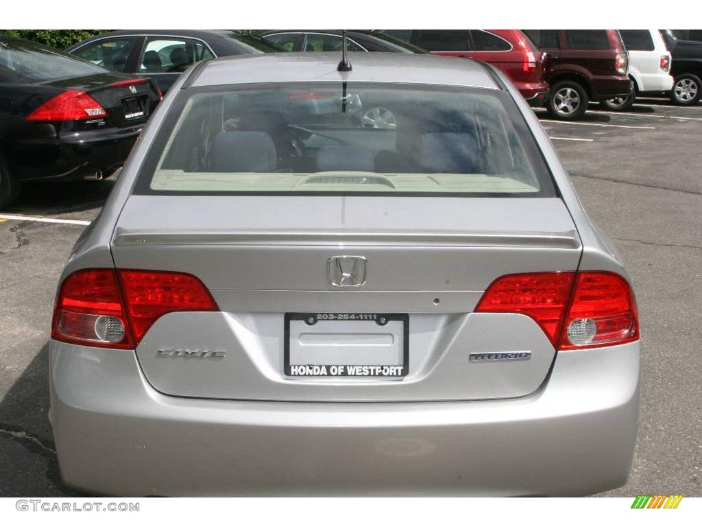 2007 Civic Hybrid Sedan - Alabaster Silver Metallic / Blue photo #6