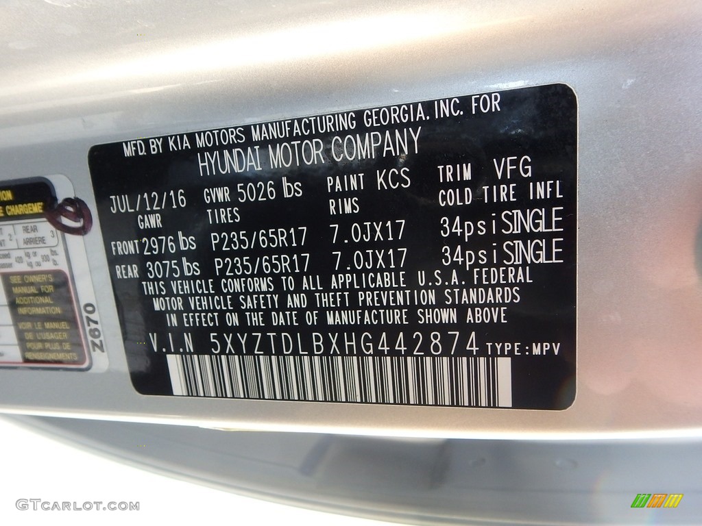 2017 Santa Fe Sport AWD - Sparkling Silver / Gray photo #23