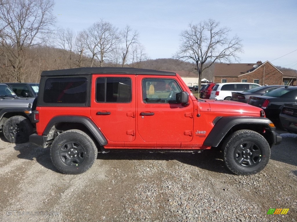 Firecracker Red 2018 Jeep Wrangler Unlimited Sport 4x4 Exterior Photo #125413543