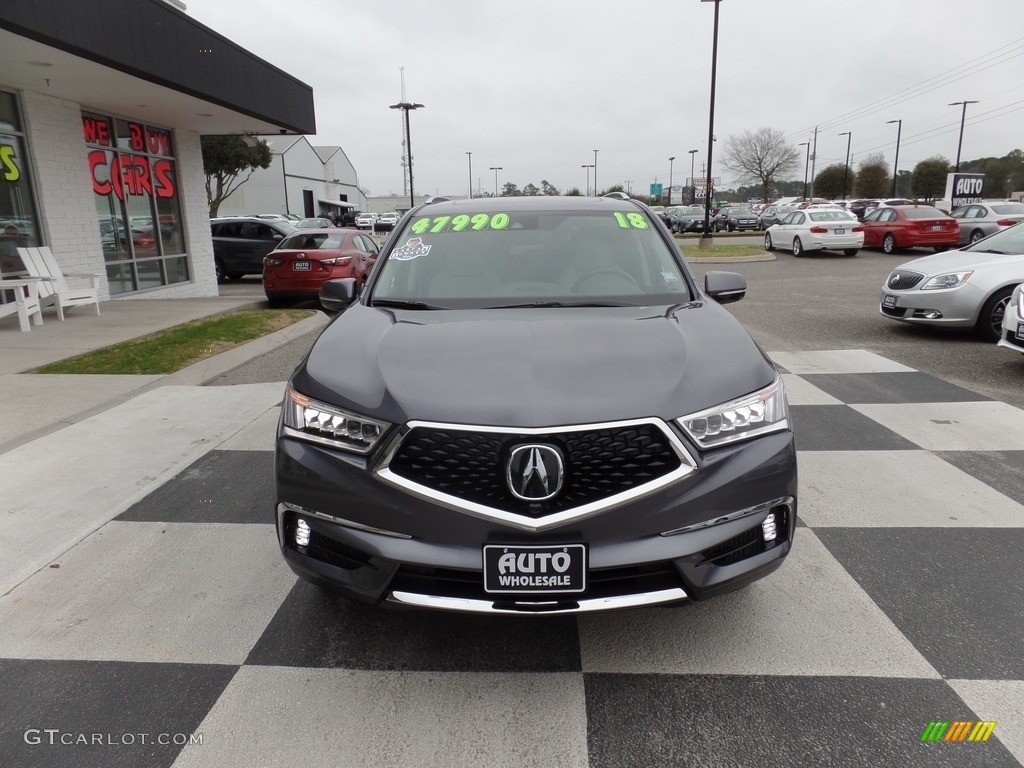 2018 MDX Advance SH-AWD - Modern Steel Metallic / Graystone photo #2