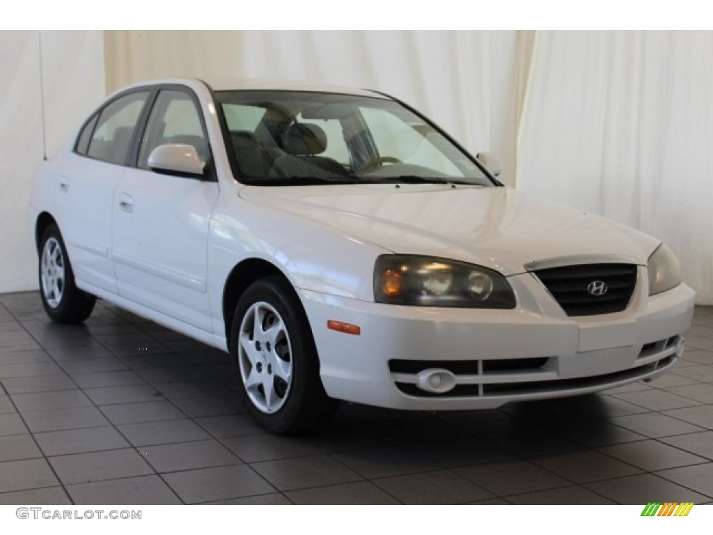 2004 Elantra GLS Sedan - Nordic White / Beige photo #2
