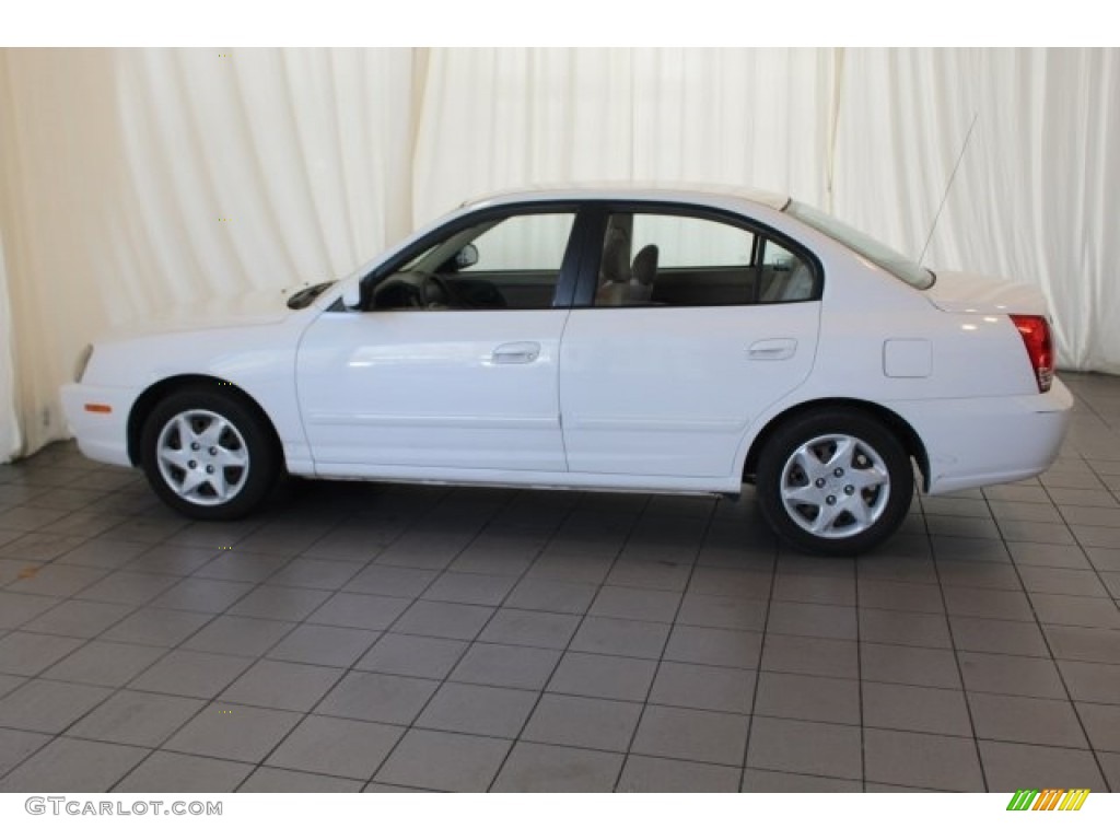 2004 Elantra GLS Sedan - Nordic White / Beige photo #5