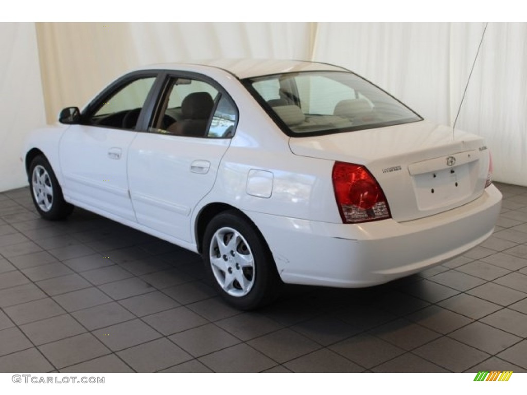2004 Elantra GLS Sedan - Nordic White / Beige photo #7