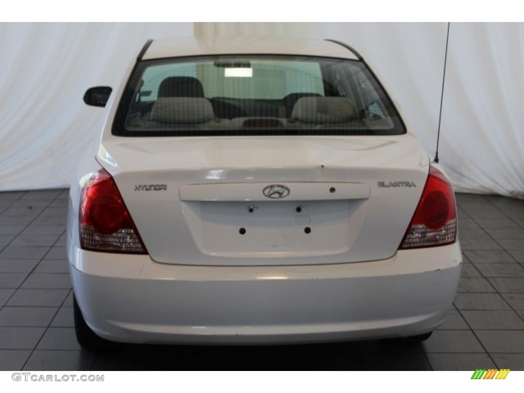 2004 Elantra GLS Sedan - Nordic White / Beige photo #8