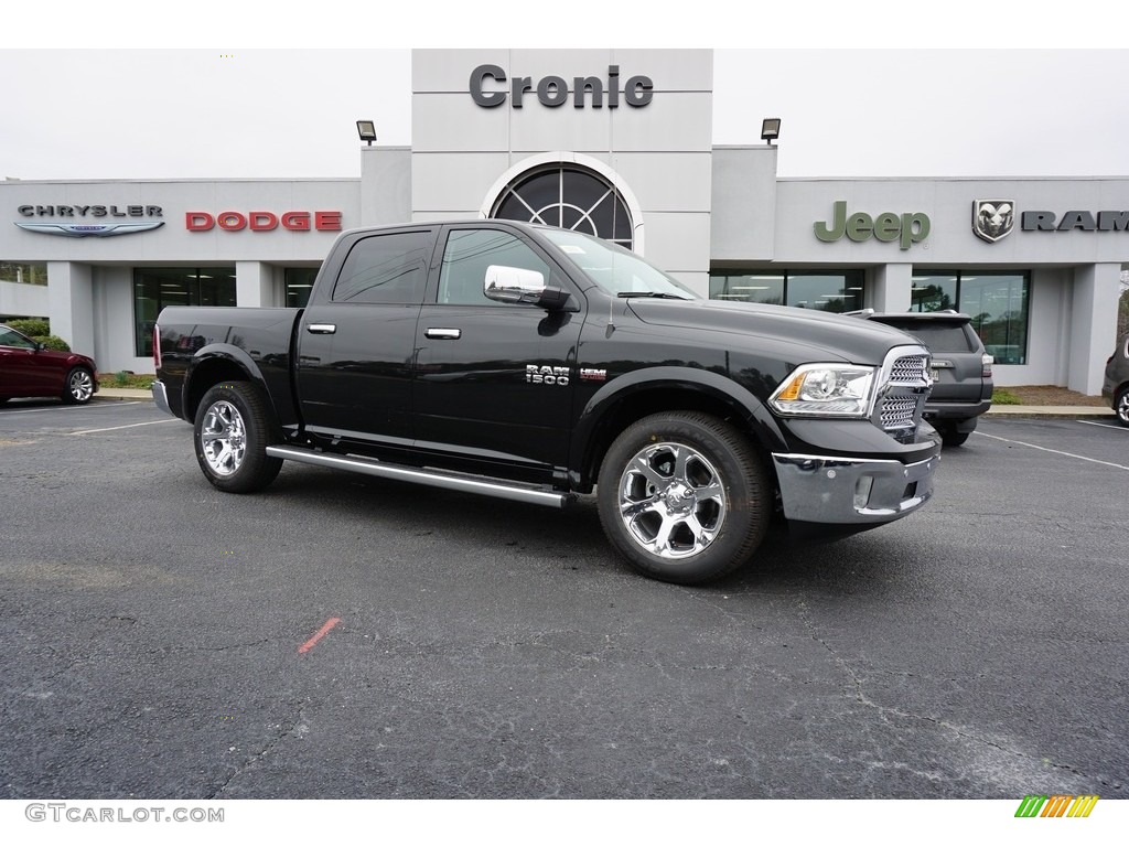 2018 1500 Laramie Crew Cab - Brilliant Black Crystal Pearl / Black photo #1