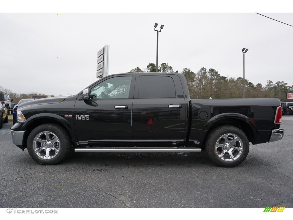 2018 1500 Laramie Crew Cab - Brilliant Black Crystal Pearl / Black photo #4