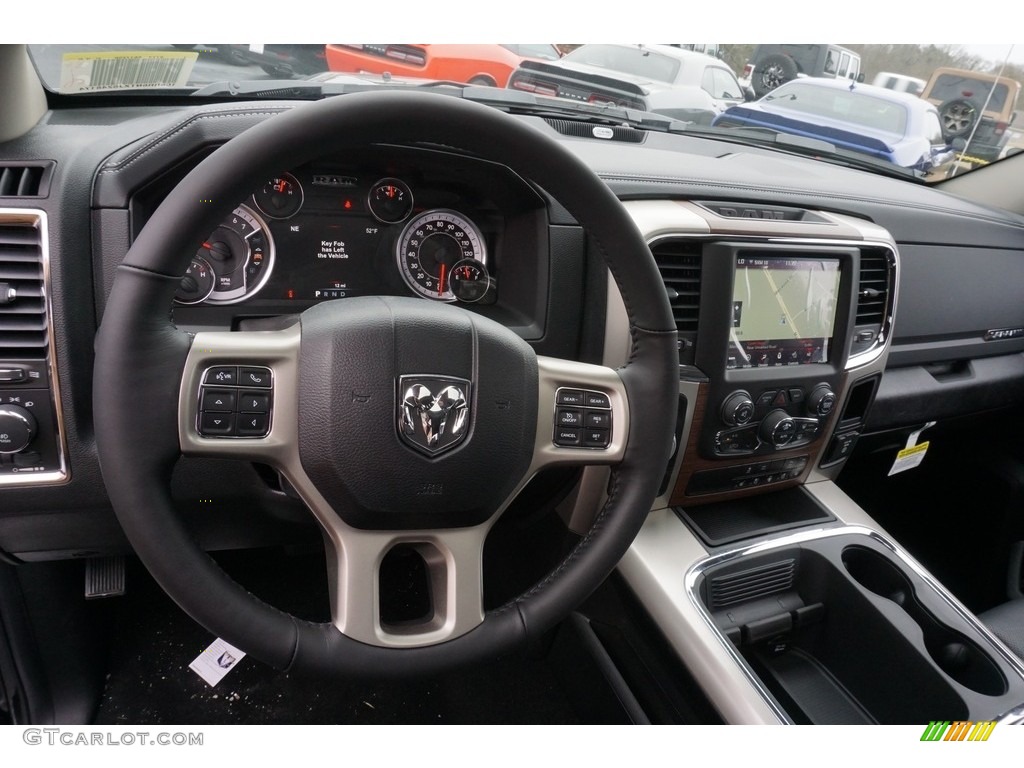 2018 1500 Laramie Crew Cab - Brilliant Black Crystal Pearl / Black photo #6