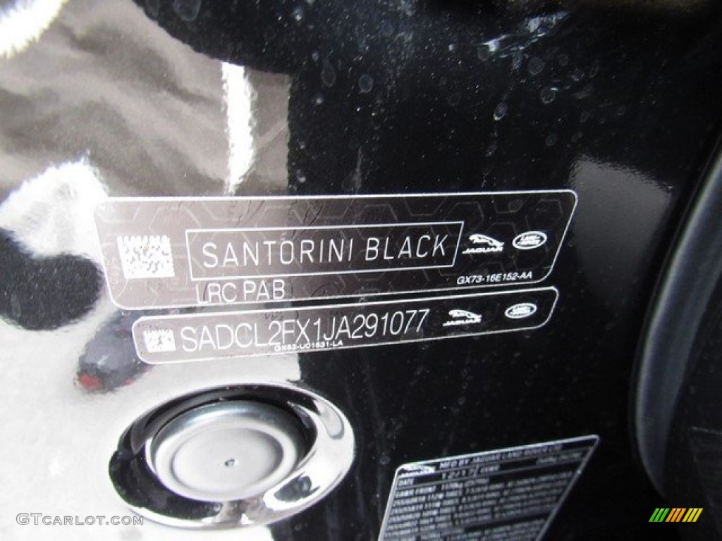 2018 F-PACE Color Code PAB for Santorini Black Metallic Photo #125428855