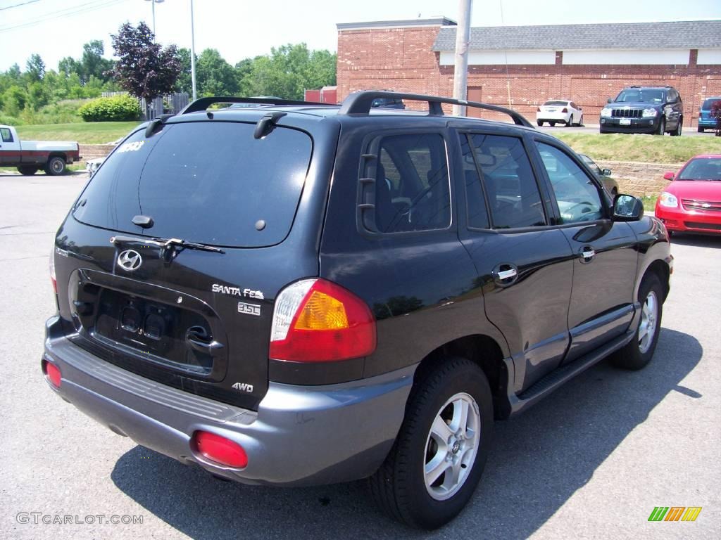 2004 Santa Fe GLS 4WD - Black Obsidian / Gray photo #10