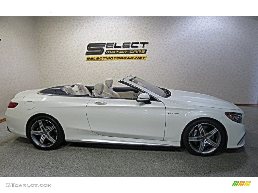 2017 S 63 AMG 4Matic Cabriolet - designo Diamond White Metallic / designo Porcelain/Deep Sea Blue photo #11
