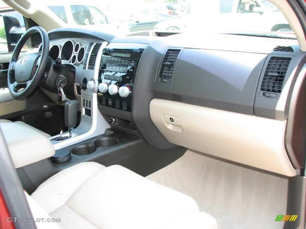 2008 Tundra SR5 TSS Double Cab - Salsa Red Pearl / Beige photo #13