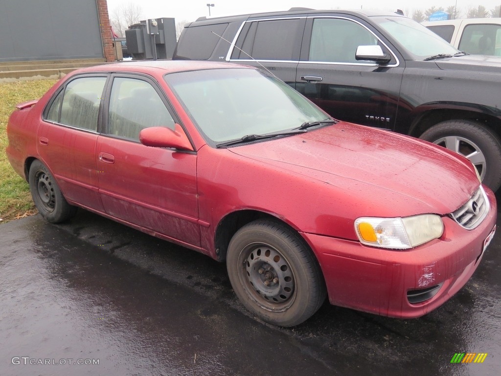 2001 Corolla LE - Impulse Red / Light Charcoal photo #2