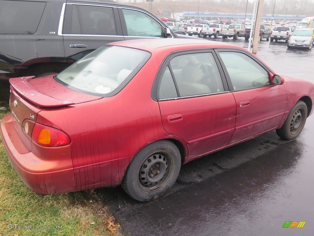 2001 Corolla LE - Impulse Red / Light Charcoal photo #9