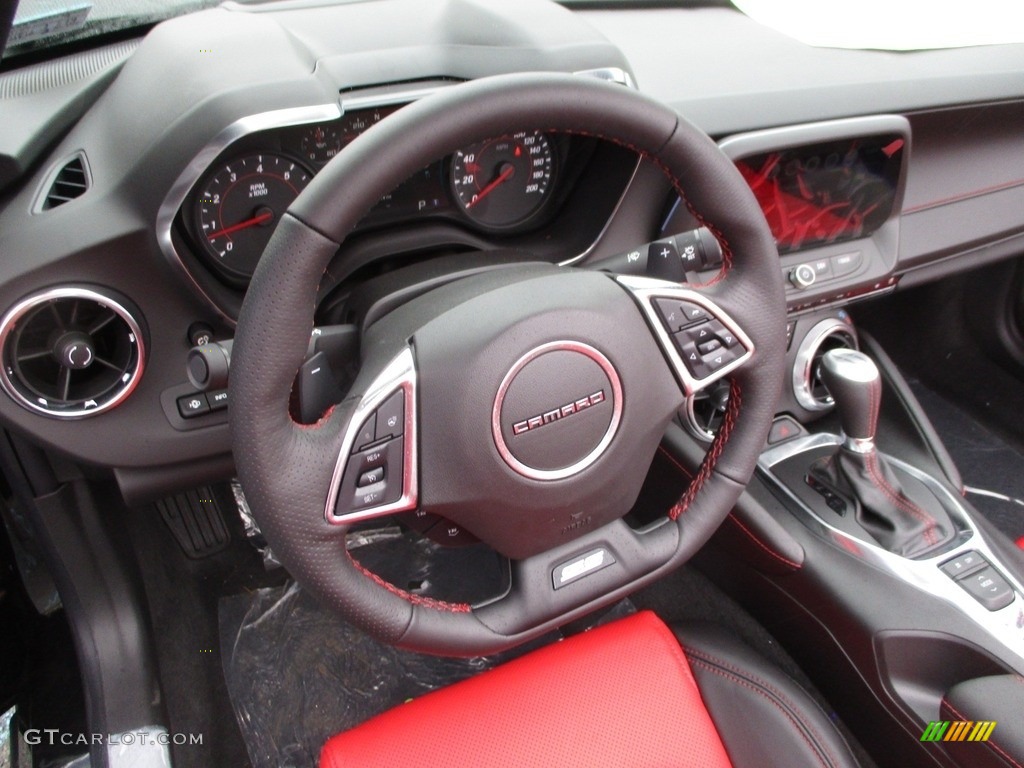 2018 Chevrolet Camaro SS Convertible Adrenaline Red Steering Wheel Photo #125442859