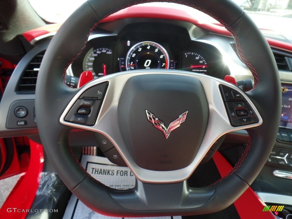 2019 Chevrolet Corvette Grand Sport Coupe Adrenaline Red Steering Wheel Photo #125444629