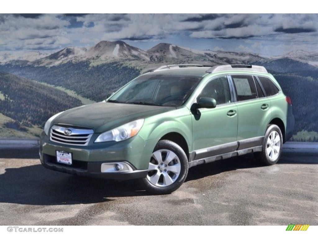 2011 Outback 2.5i Premium Wagon - Cypress Green Pearl / Warm Ivory photo #5