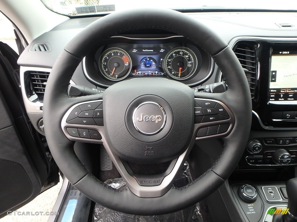 2019 Jeep Cherokee Limited 4x4 Black Steering Wheel Photo #125455714