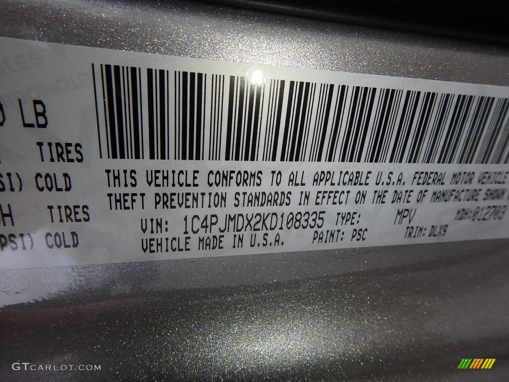 2019 Cherokee Color Code PSC for Billet Silver Metallic Photo #125456142