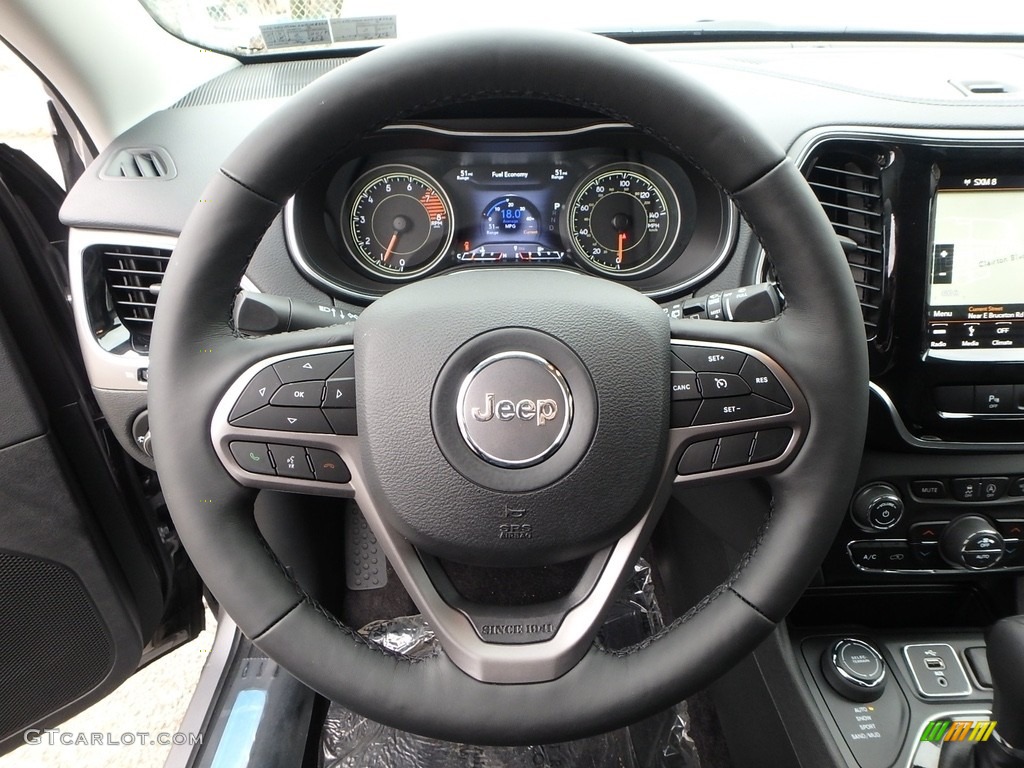 2019 Jeep Cherokee Limited 4x4 Black Steering Wheel Photo #125456295