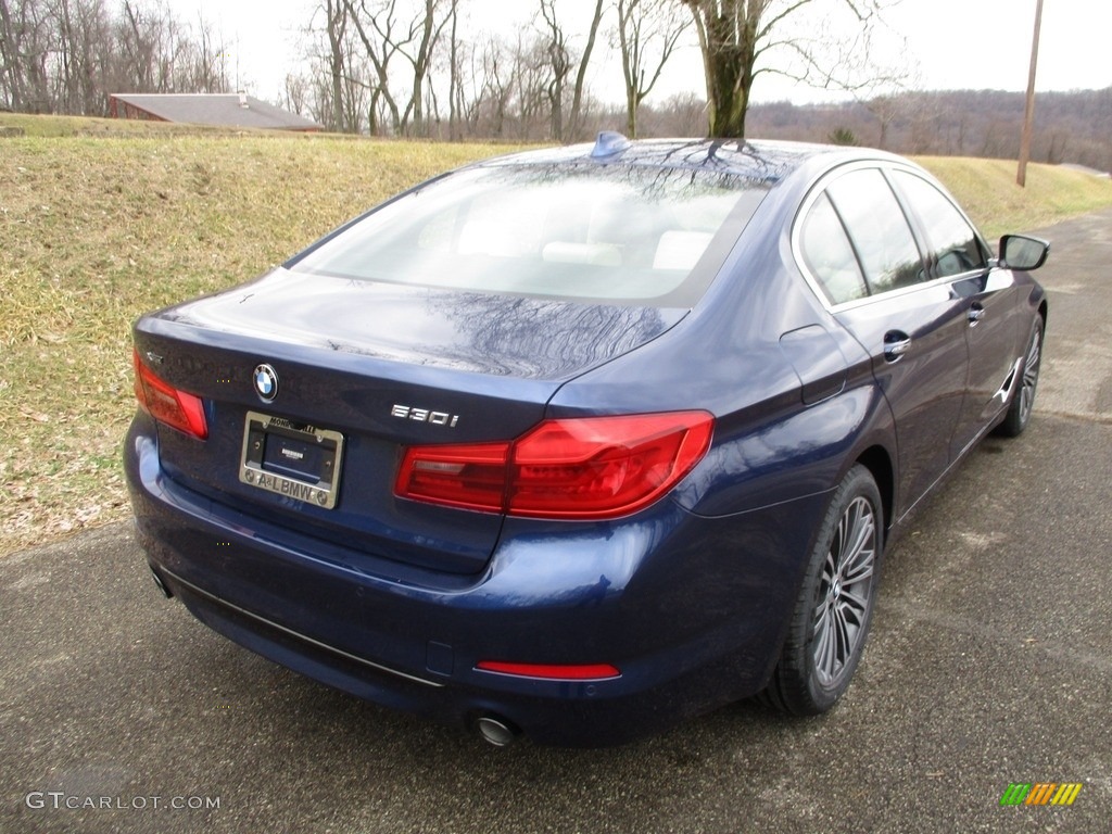 2018 5 Series 530i xDrive Sedan - Mediterranean Blue Metallic / Canberra Beige/Black photo #3