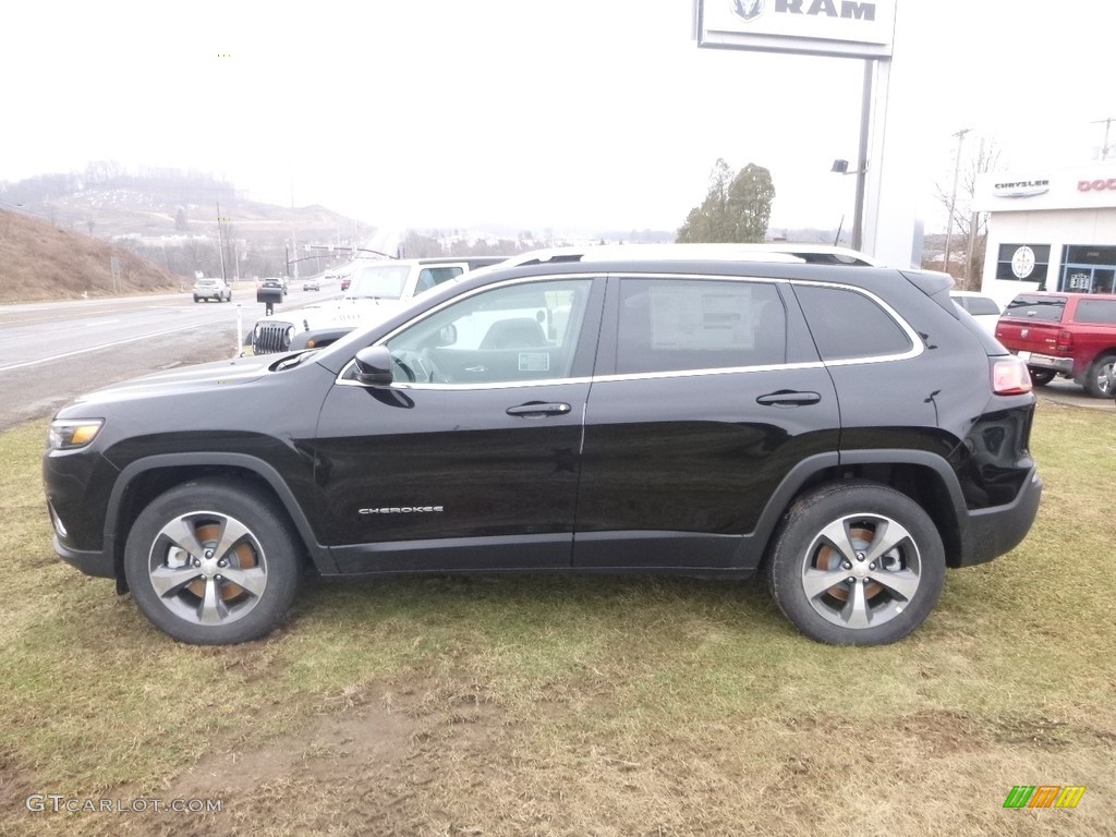 Diamond Black Crystal Pearl 2019 Jeep Cherokee Limited 4x4 Exterior Photo #125462067