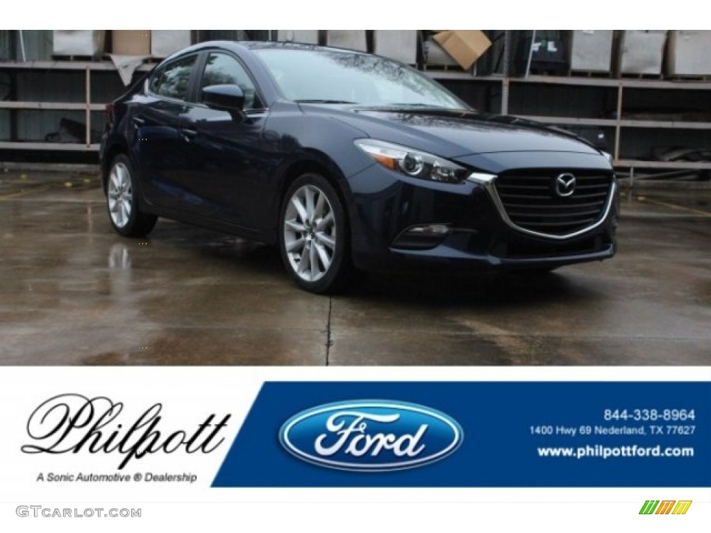 2017 MAZDA3 Touring 4 Door - Deep Crystal Blue Mica / Black photo #1