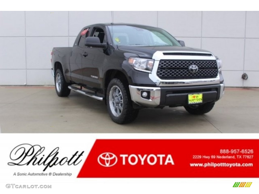 2018 Tundra SR5 Double Cab - Midnight Black Metallic / Black photo #1