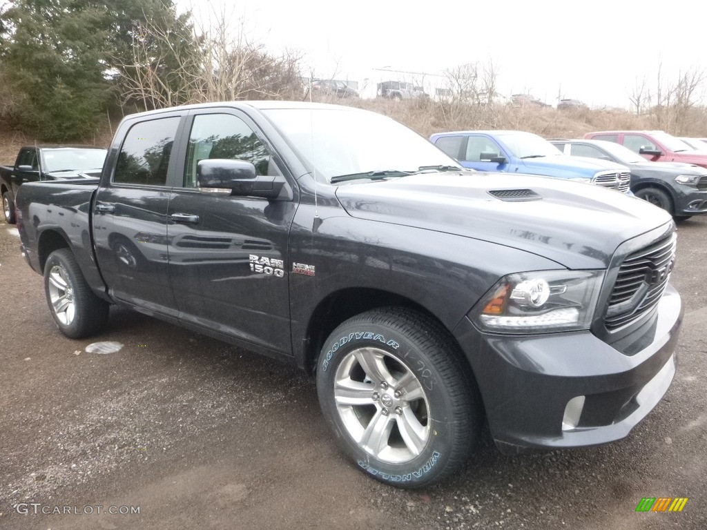 2018 1500 Sport Crew Cab 4x4 - Maximum Steel Metallic / Black photo #7