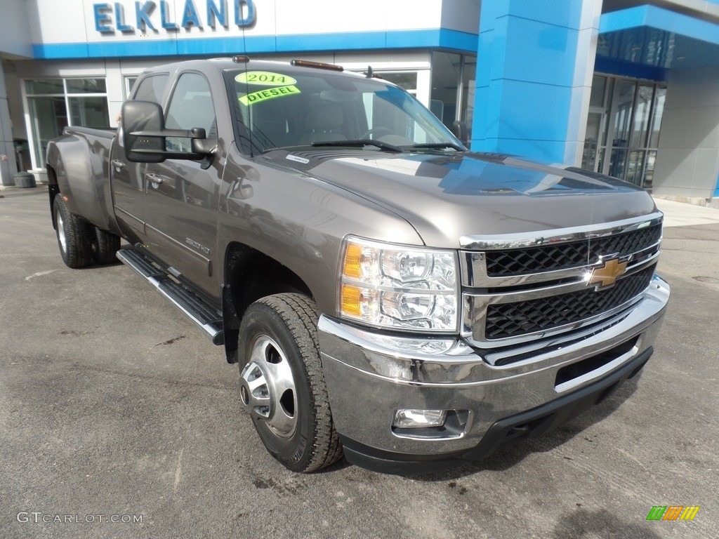 2014 Silverado 3500HD LTZ Crew Cab 4x4 - Mocha Steel Metallic / Light Titanium/Dark Titanium photo #1