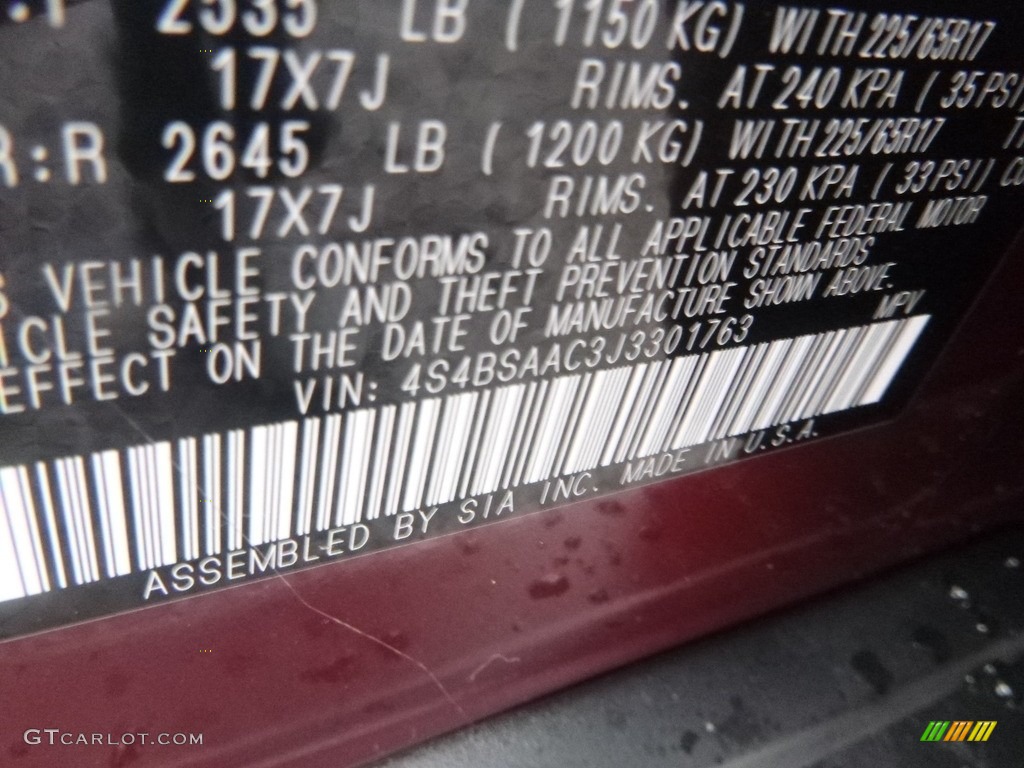 2018 Outback 2.5i - Crimson Red Pearl / Ivory photo #16