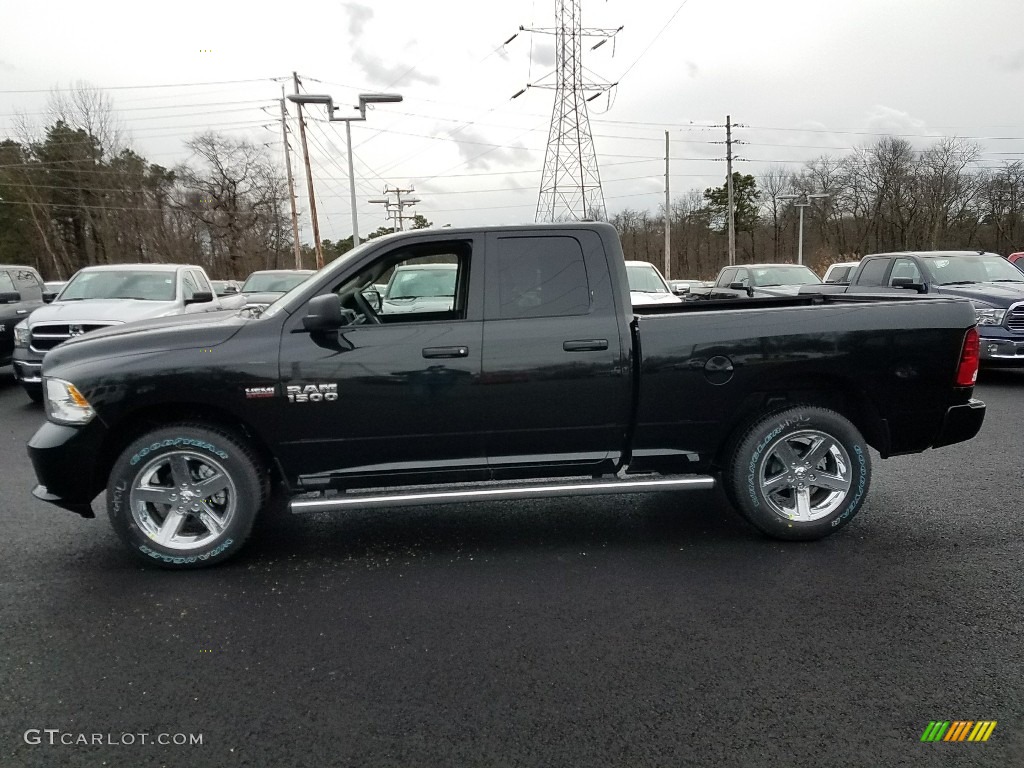 2018 1500 Express Quad Cab 4x4 - Brilliant Black Crystal Pearl / Black/Diesel Gray photo #3