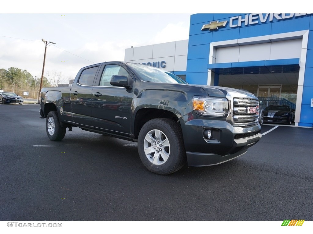 2018 Canyon SLE Crew Cab - Dark Slate Metallic / Jet Black photo #1