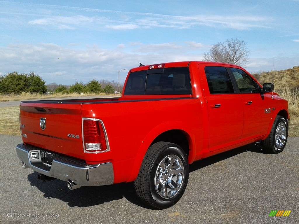2018 1500 Laramie Crew Cab 4x4 - Flame Red / Canyon Brown/Light Frost Beige photo #6