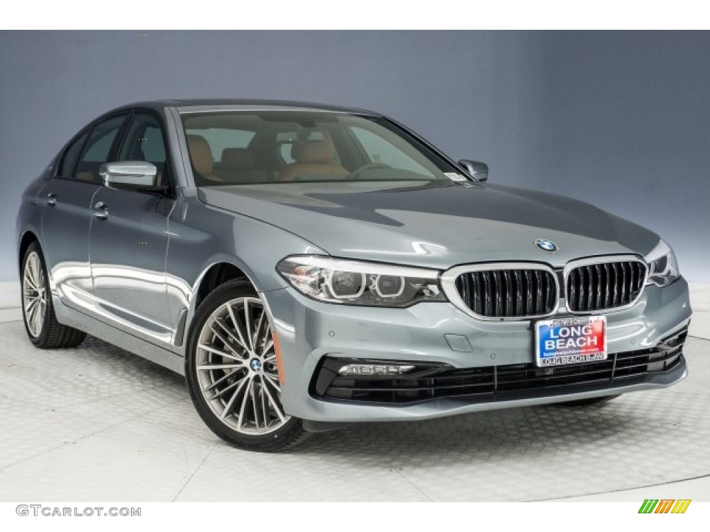 2018 5 Series 530e iPerfomance Sedan - Bluestone Metallic / Cognac photo #11