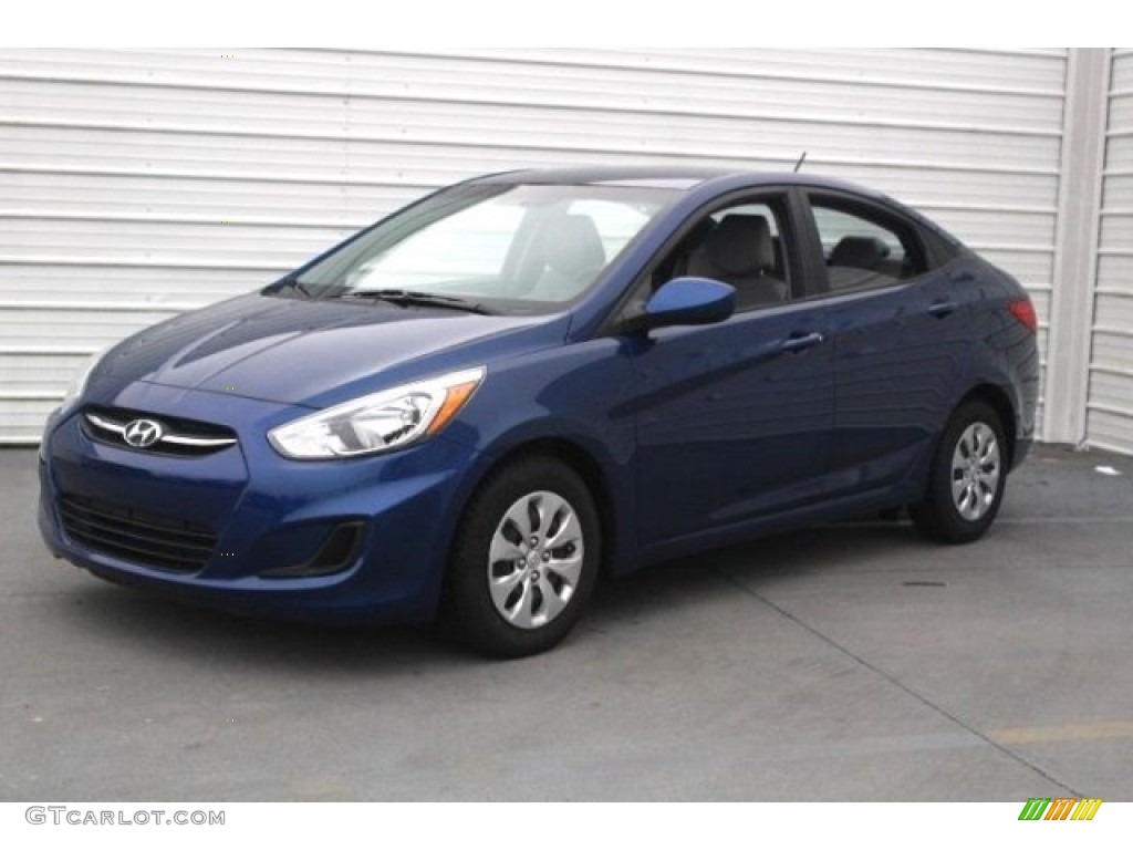 2016 Accent SE Sedan - Pacific Blue / Gray photo #3