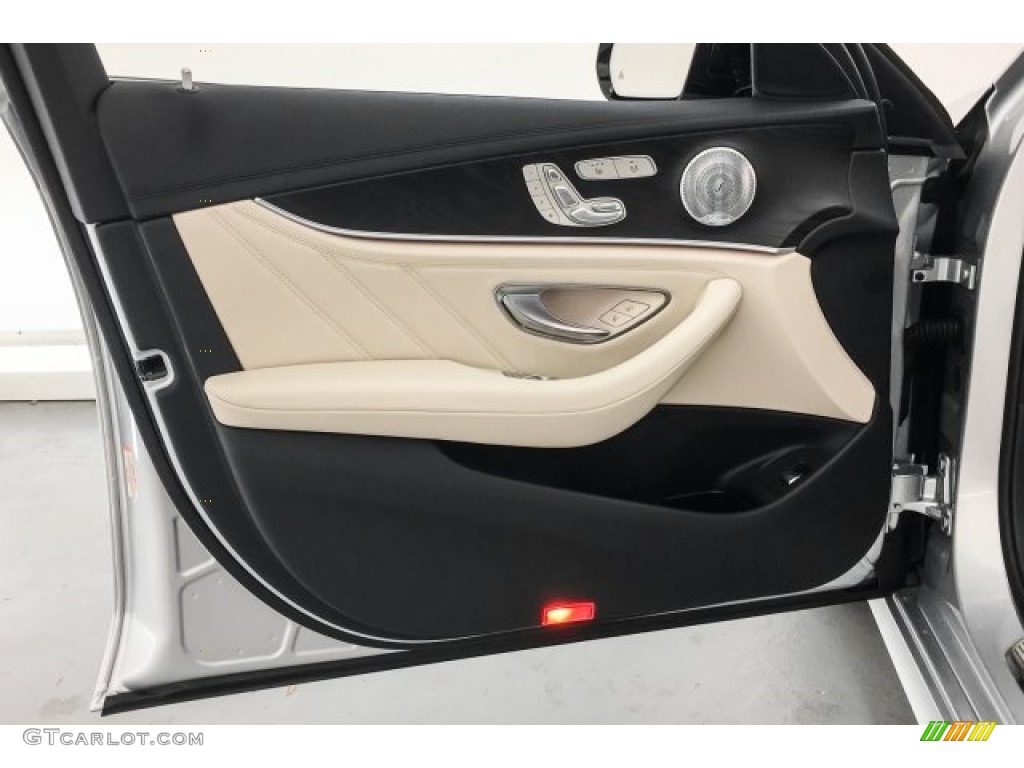 2018 Mercedes-Benz E 43 AMG 4Matic Sedan Macchiato Beige/Black Door Panel Photo #125511929