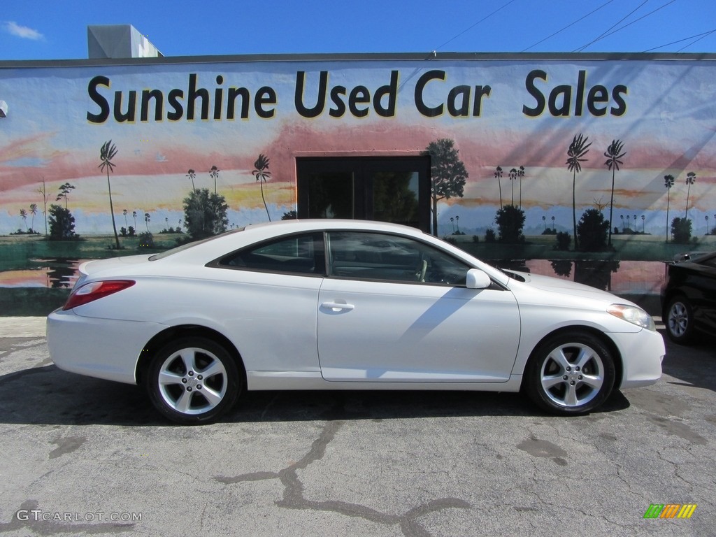 2005 Solara SE V6 Coupe - Arctic Frost Pearl White / Ivory photo #2