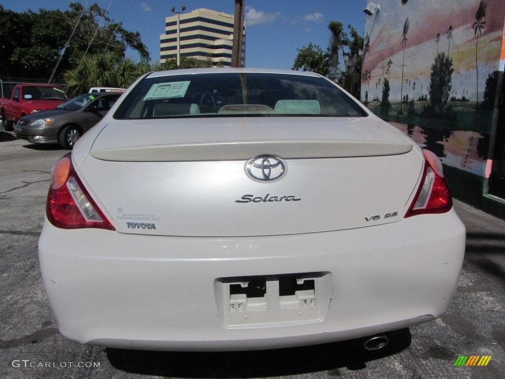 2005 Solara SE V6 Coupe - Arctic Frost Pearl White / Ivory photo #7