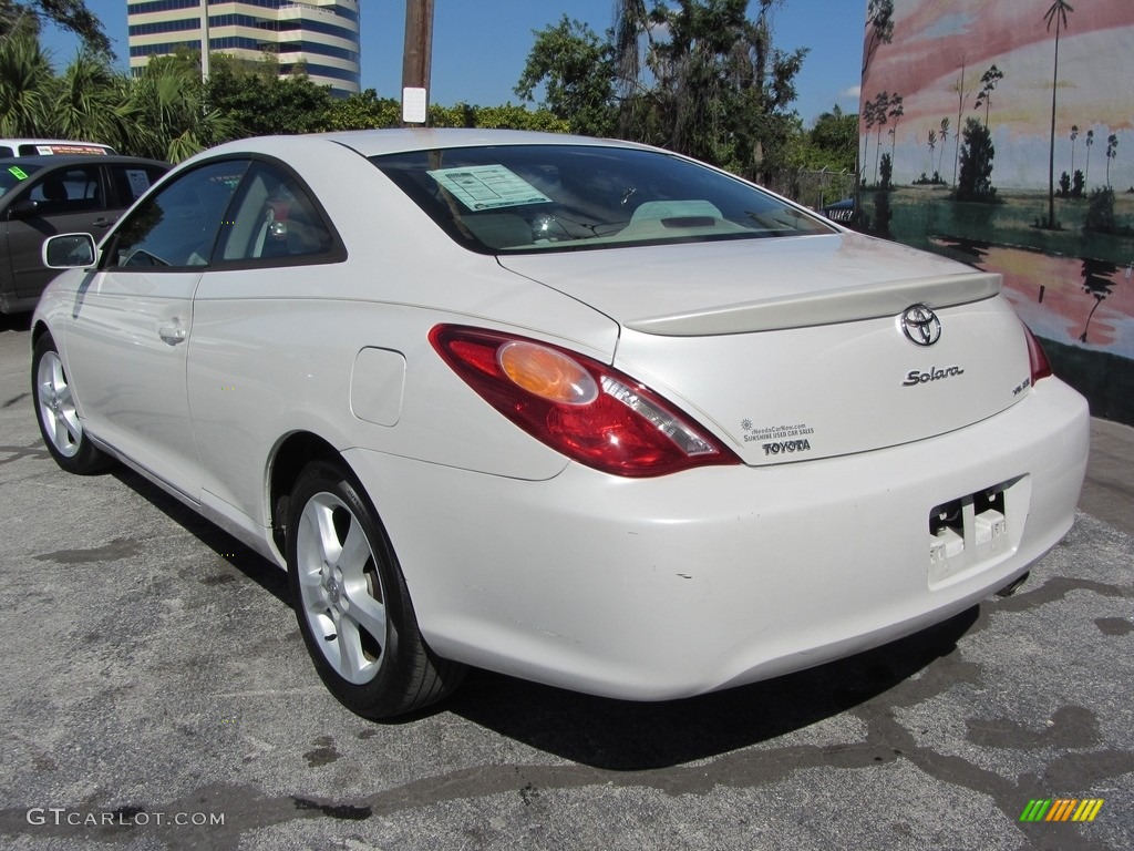 2005 Solara SE V6 Coupe - Arctic Frost Pearl White / Ivory photo #8