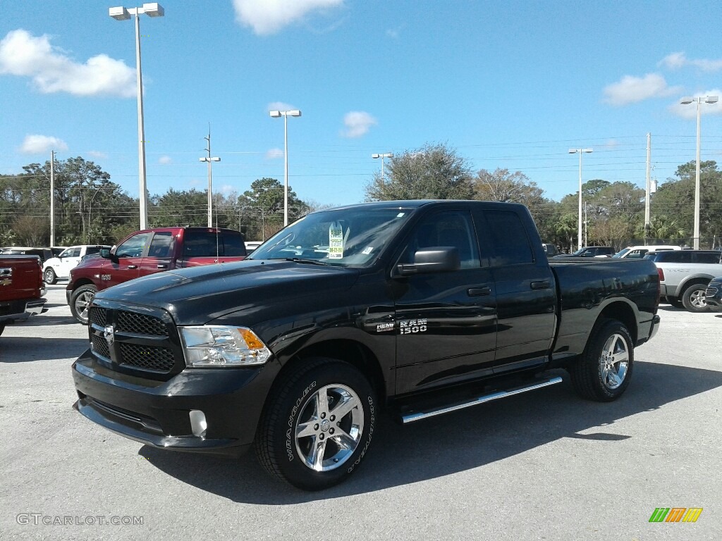 2018 1500 Express Quad Cab - Brilliant Black Crystal Pearl / Black/Diesel Gray photo #1