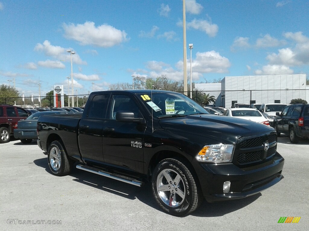 2018 1500 Express Quad Cab - Brilliant Black Crystal Pearl / Black/Diesel Gray photo #6