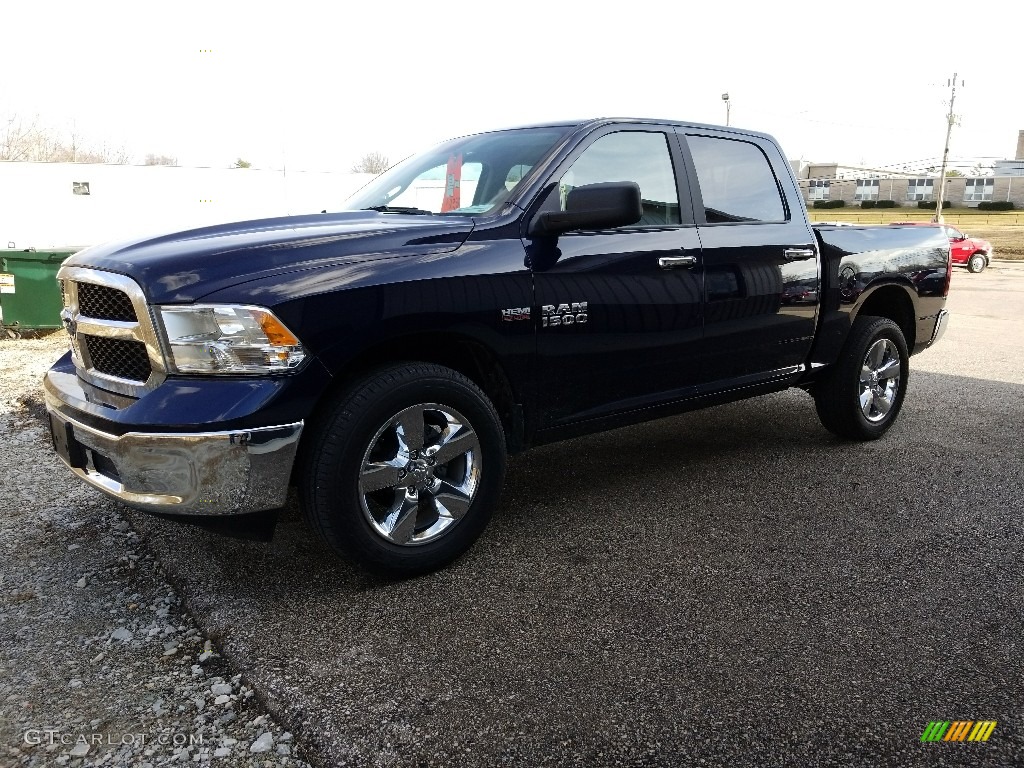2017 1500 Big Horn Crew Cab 4x4 - True Blue Pearl / Black/Diesel Gray photo #8