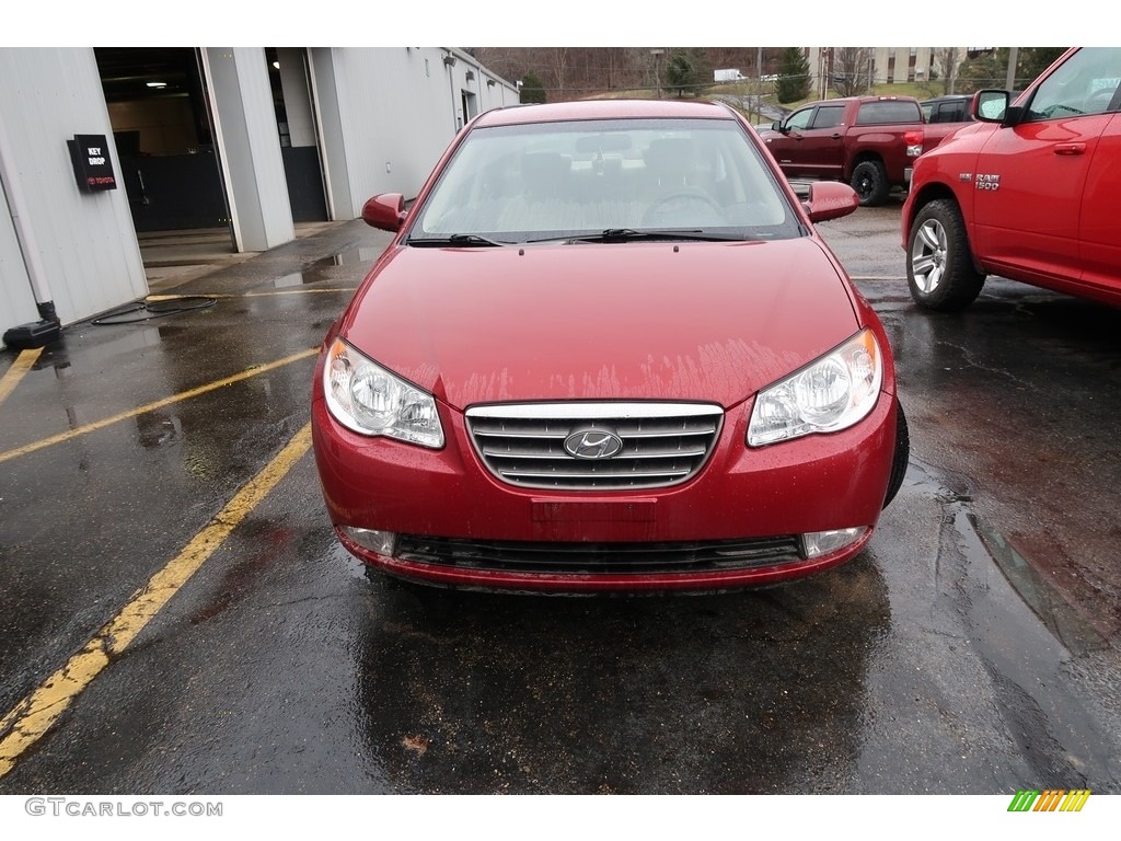 2008 Elantra GLS Sedan - Apple Red Pearl / Gray photo #2