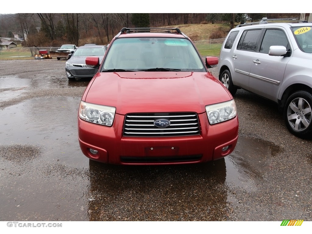 2008 Forester 2.5 X - Garnet Red Pearl / Desert Beige photo #2