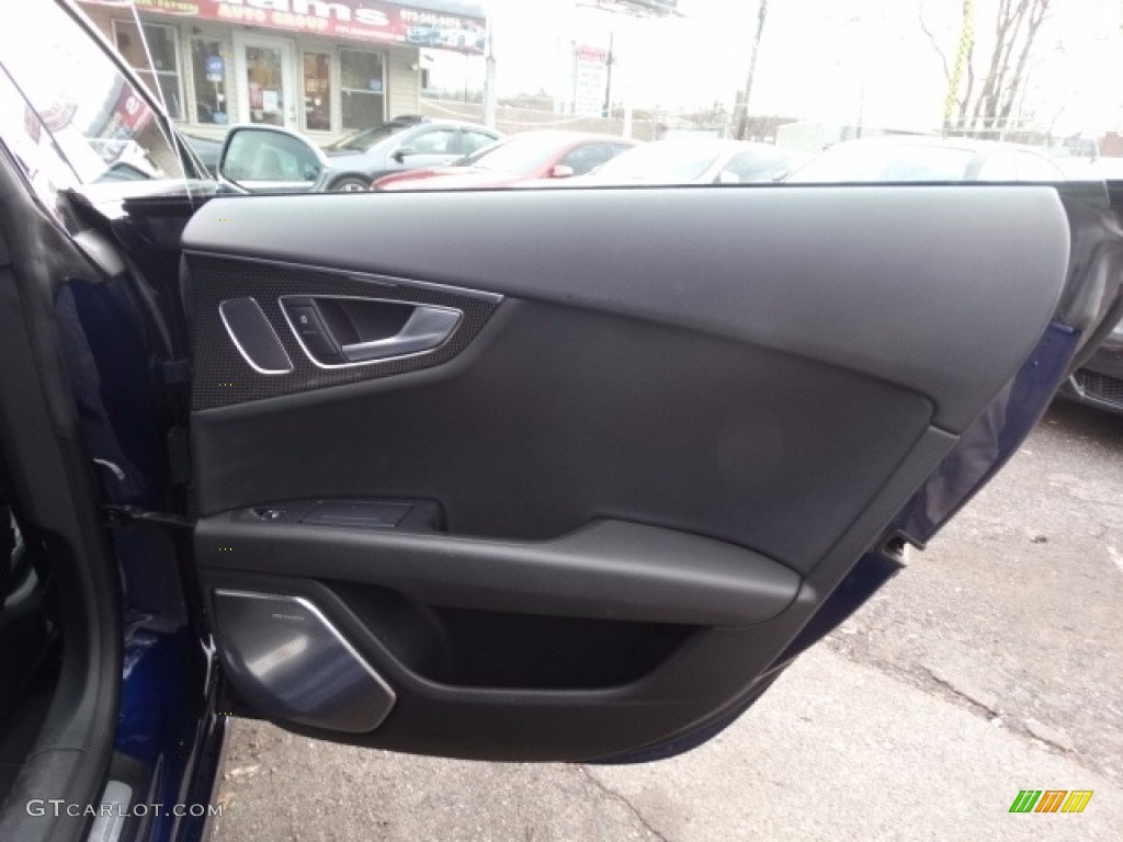 2013 Audi S7 4.0 TFSI quattro Black Valcona leather with diamond stitching Door Panel Photo #125529506