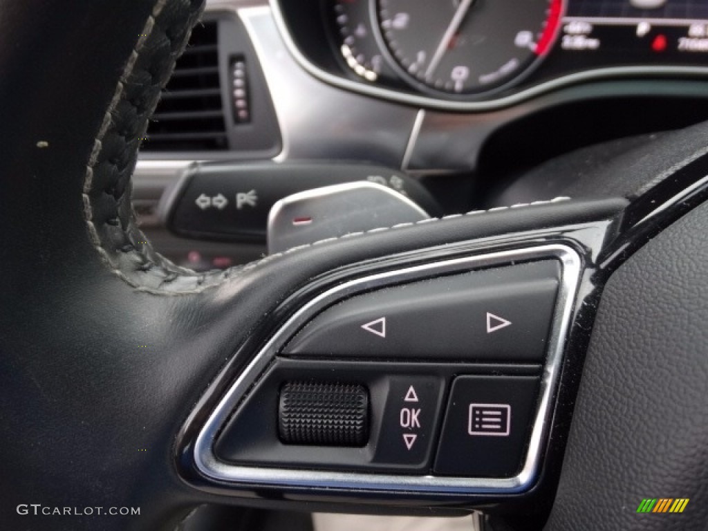 2013 Audi S7 4.0 TFSI quattro Black Valcona leather with diamond stitching Steering Wheel Photo #125529639