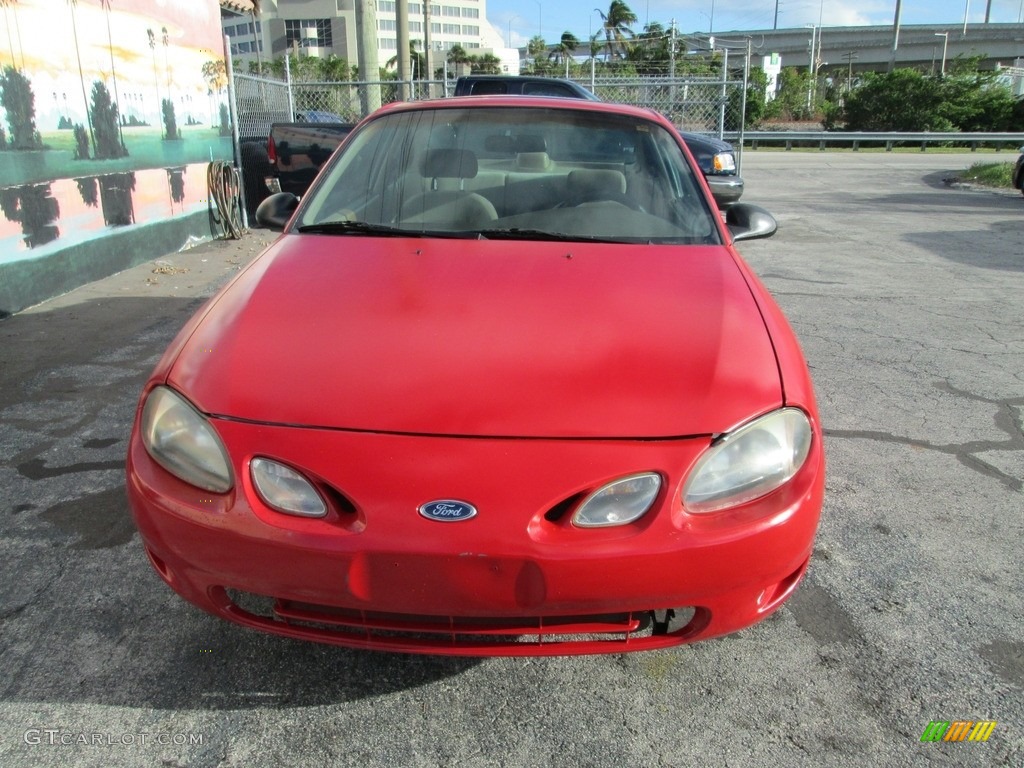 2002 Escort ZX2 Coupe - Bright Red / Medium Prairie Tan photo #4